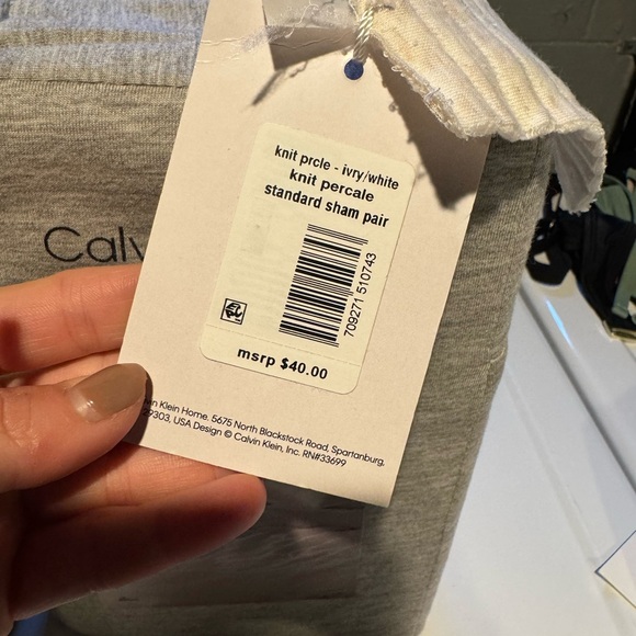 Calvin Klein Modern Cotton Engineered Knit Standard Sham, Ivory - Picture 5 of 5